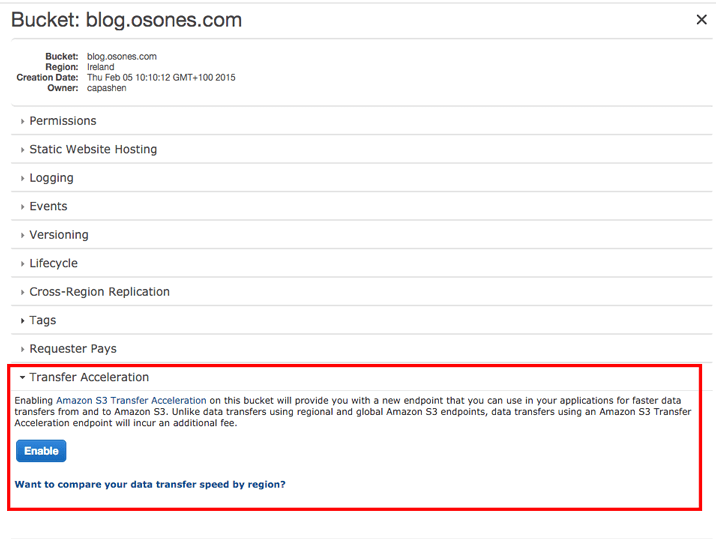Amazon S3 Transfer Acceleration