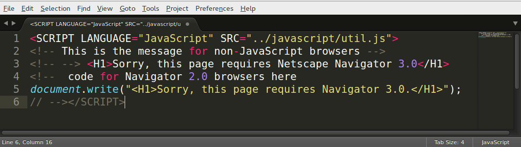 Exemple de fallback du siècle précédent.