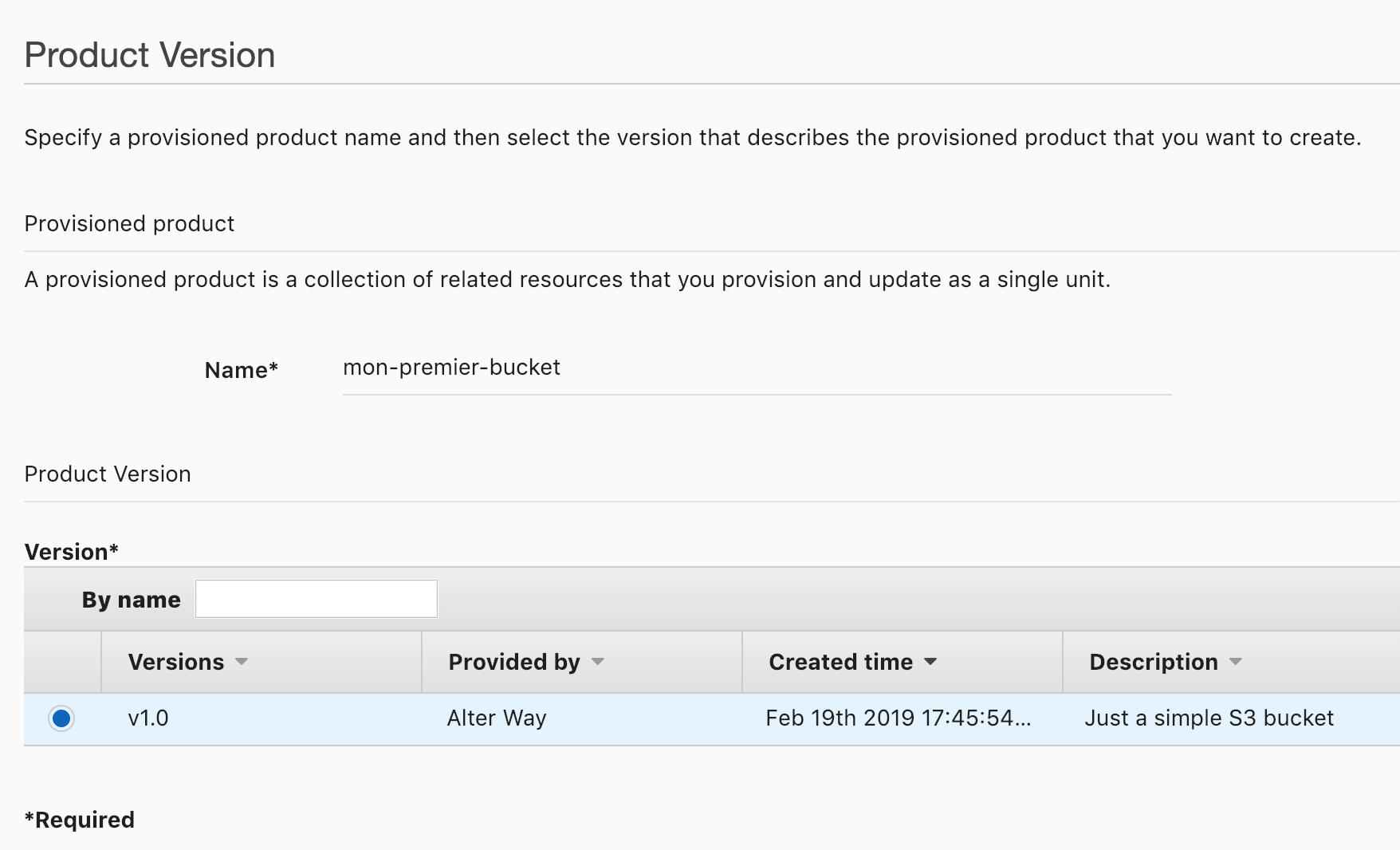 Service Catalog Launch a Product
