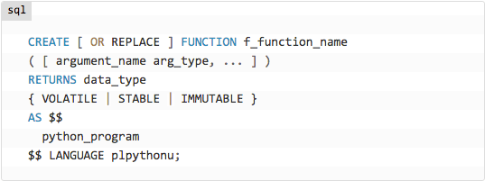 Amazon RedShift UDFs